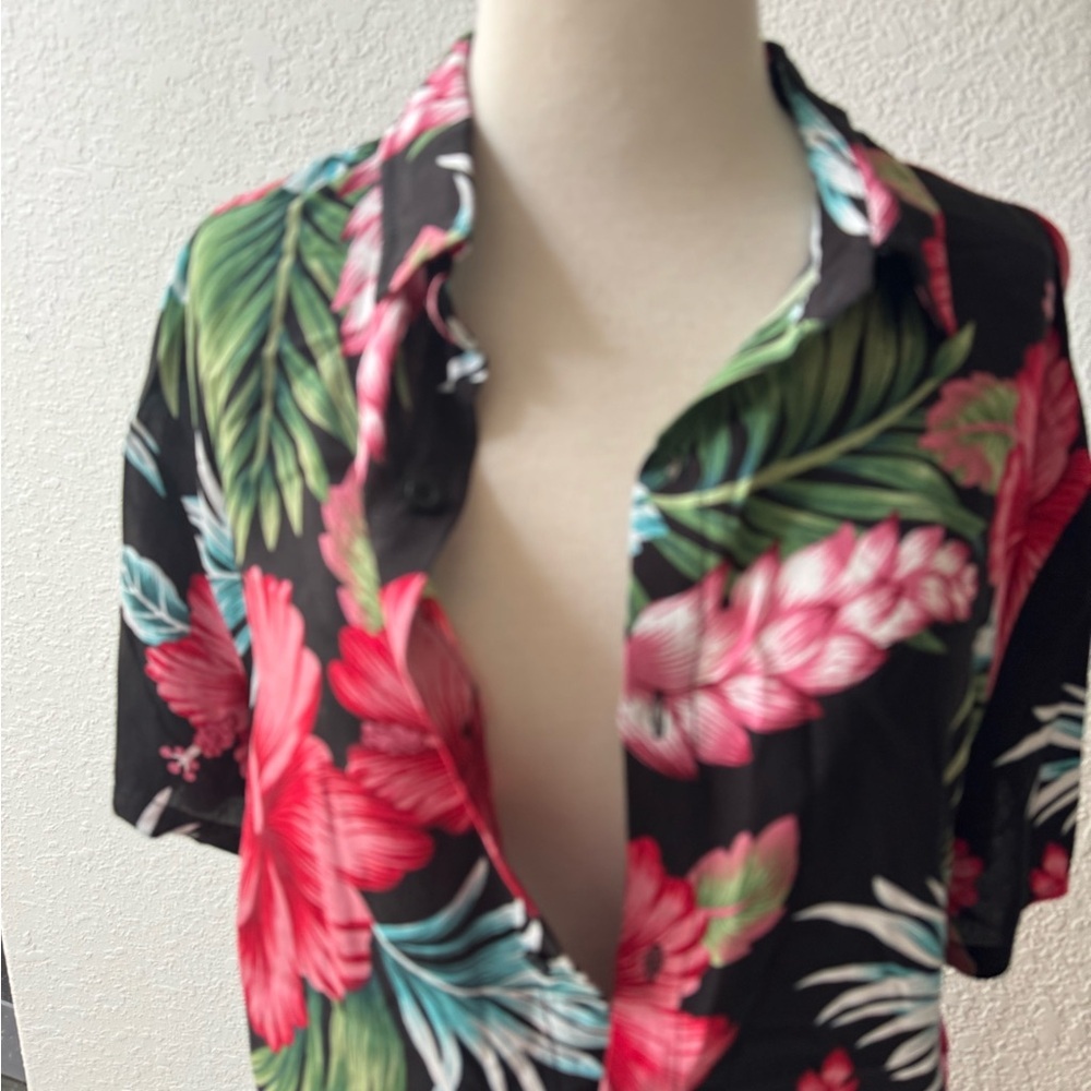 EISHOPEER Unisex Flower Hawaiian Set Casual Short Sleeve Shirt and Shorts Small - Picture 7 of 13